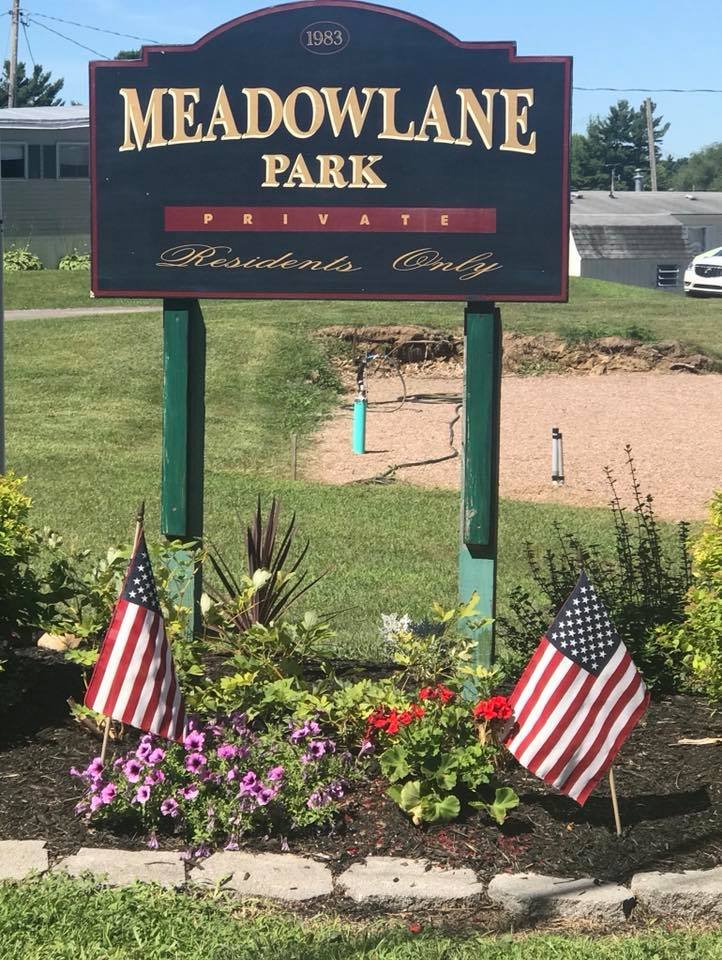 Meadow Lane Park entrance sign